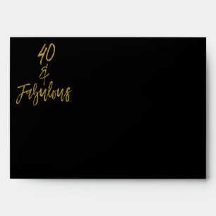 40 & Fabulous Gold Return Address Printed on Back Envelopes