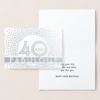 40 & Fabulous Happy Fortieth Birthday Kraft Silver