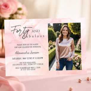 40 & Fabulous Photo 40th Birthday Invitation