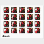 40 & Fabulous Red Black Gold Birthday Shoes Square Sticker (Sheet)