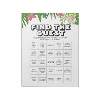 40 Find the Guest Bingo Game Sheets Notepad