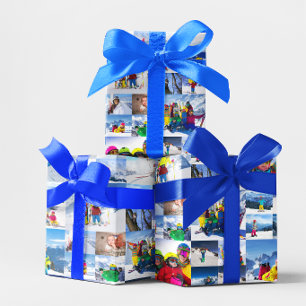 40 Horizontal Holiday Photo Collage Wrapping Paper