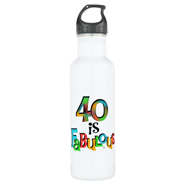 40 is Fabulous Birthday T-shirts and 710 Ml Water Bottle (Front)