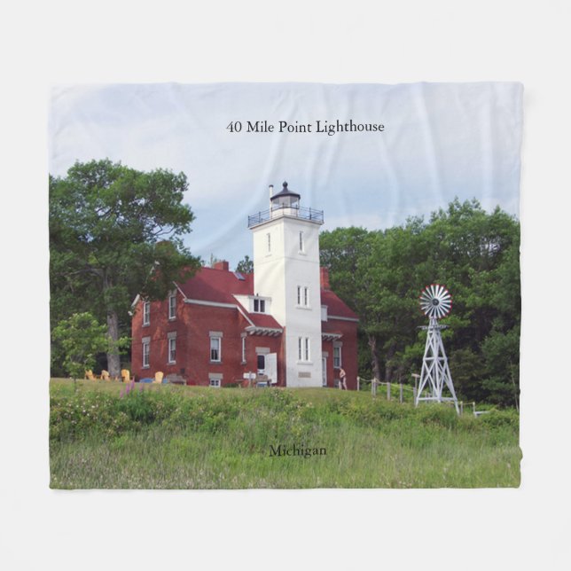 40 Mile Point Lighthouse blanket (Front (Horizontal))