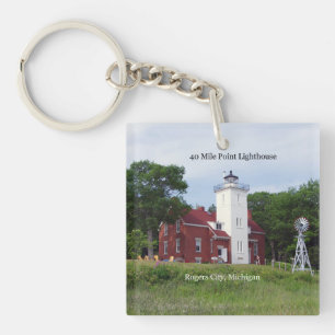 40 Mile Point Lighthouse double sided key chain