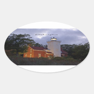 40 Mile Point Lighthouse dusk sticker