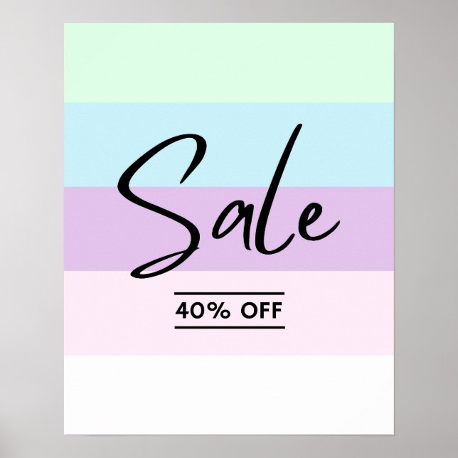 40% Off Retail Sale Sign, Boutique Sale Signage, Poster (Front)