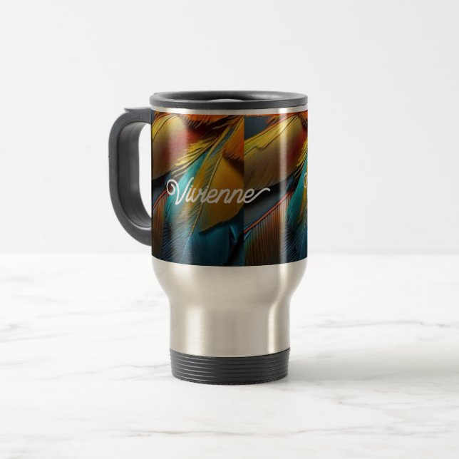 40 oz Cup with handle, Stainless Steel Cup, Person (Front Left)