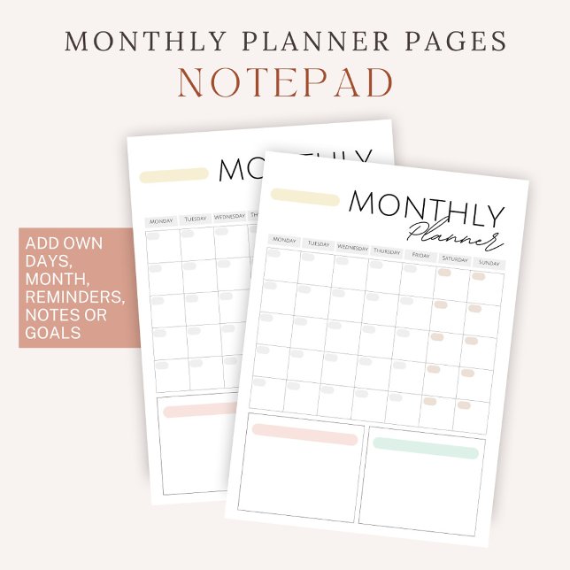 40 Page Monthly Reminder Notes Goals Planner  (Creator Uploaded)