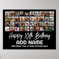 40 Photo Collage - 4 Rows 10 Columns - Birthday