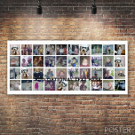 40 Photo Collage - 4 Rows 10 Columns - Black Text Poster<br><div class="desc">This trendy party design includes a place for forty pictures or life highlights. If you need to adjust the artwork or change the background colour,  click on the customise button and make changes.</div>