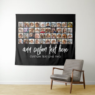 40 Photo Collage - 4 Rows 10 Columns - Script Name Tapestry