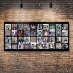 40 Photo Collage - 4 Rows 10 Columns - White Text Poster<br><div class="desc">This trendy party design includes a place for forty pictures or life highlights. If you need to adjust the artwork or change the background color,  click on the customize button and make changes.</div>