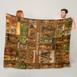 40 Photo Collage Template And Text Personalised Fleece Blanket