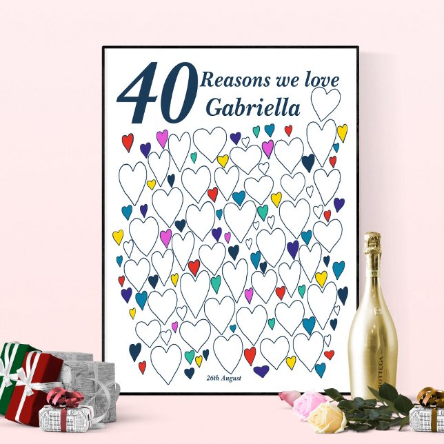 40 Reasons We Love You - 40th Birthday Guest Book (Creator Uploaded)