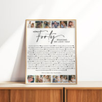 40 Reasons We Love You Birthday Photo Collage