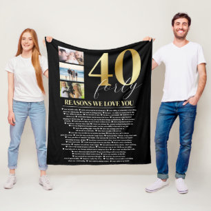 40 Reasons We Love You Gift Fleece Blanket