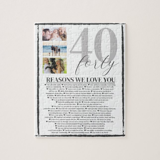 40 Reasons We Love You Gift  Jigsaw Puzzle (Vertical)
