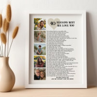 40 Reasons Why We Love You 40th Birthday Photo
