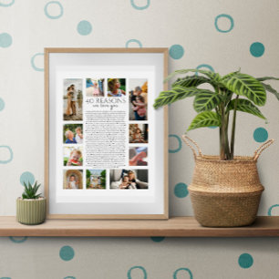 40 reasons why we love you photo collage poster