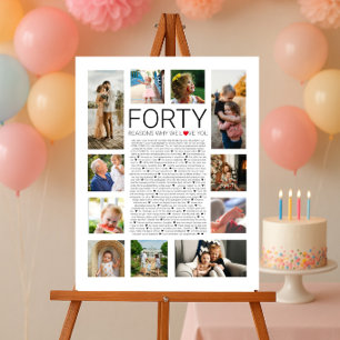 40 reasons why we love you photo collage poster