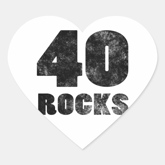 40 Rocks Heart Sticker (Front)
