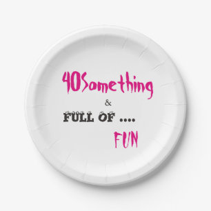 40 Something Celebration Party Paper Plates