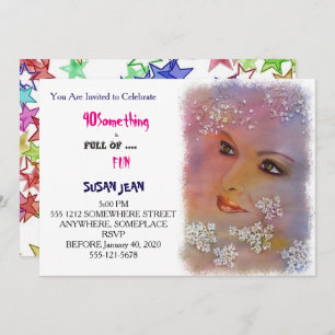 40 SOMETHING & Full of Fun Beautiful Invitation