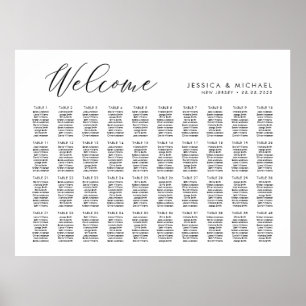 40 Tables Large Welcome Seating Chart Plan