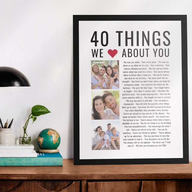 40 Things We Love About You | 40th Birthday Poster (Creator Uploaded)