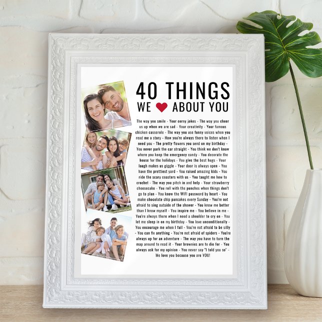 40 Things We Love About You | Birthday List Poster (Creator Uploaded)