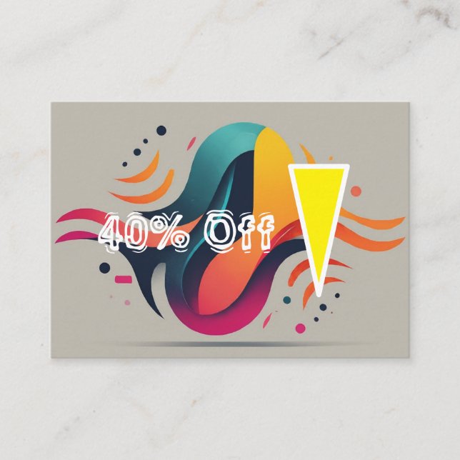 40% Unbelievable Savings! Discount Card (Front)