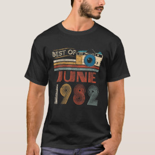 40 Vintage Birthday Gifts 40 Year Old Best Of June T-Shirt