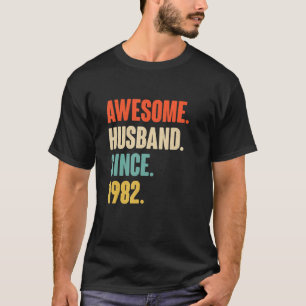 40 Wedding Aniversary Gift Him Awesome Husband Si T-Shirt