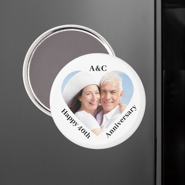 40 Wedding Anniversary Couple Keepsake Heart Photo Magnet (40 Wedding Anniversary Couple Keepsake Heart Photo Magnet
)