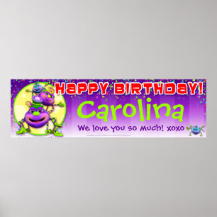 40"x12" GiggleBellies Itsy Bitsy Spiders Birthday Poster
