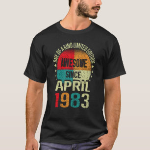 40 Year Awesome Since APRIL 1983 Vintage 40th Birt T-Shirt