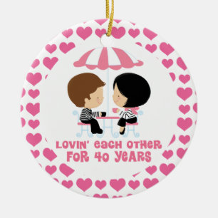 40 Year Couples Anniversary Ornament