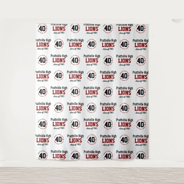 40 Year High School Reunion Step Repeat Backdrop Tapestry (Front)