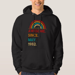 40 Year Old Awesome Since May 1982 40th Birthday Hoodie