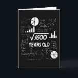 40 Year Old Bday Math Teacher 40th Birthday Gift Card<br><div class="desc">Celebrate birthdays with a clever twist! This funny math design uses equations and square roots to reveal the age, making it the perfect choice for math lovers, teachers, students, and geeks who enjoy a good nerdy joke. Great for milestone birthdays, classroom celebrations, or anyone who appreciates clever humour mixed with...</div>