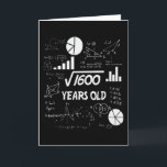 40 Year Old Bday Math Teacher 40th Birthday Gift Card<br><div class="desc">Celebrate birthdays with a clever twist! This funny math design uses equations and square roots to reveal the age, making it the perfect choice for math lovers, teachers, students, and geeks who enjoy a good nerdy joke. Great for milestone birthdays, classroom celebrations, or anyone who appreciates clever humour mixed with...</div>