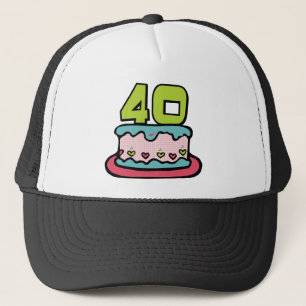 40 Year Old Birthday Cake Trucker Hat