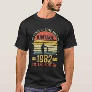 40 Year Old Fisherman 40Th Birthday Vintage 1982 F T-Shirt