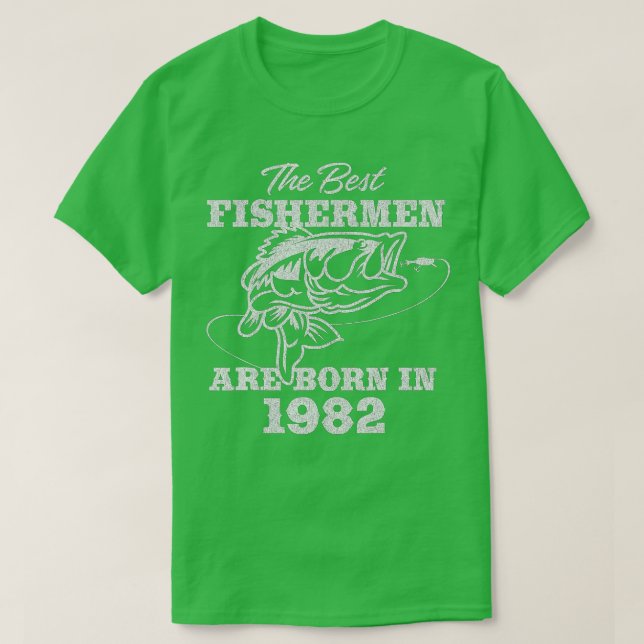 40 Year Old Fisherman_ Fishing 1982 40th Birthday  T-Shirt (Design Front)