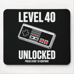 40 Year Old Forty Birthday Gift Level 40 Unlocked Mouse Pad