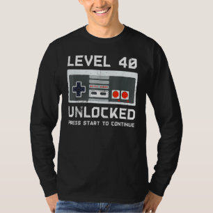 40 Year Old Forty Birthday Level 40 Unlocked Gamer T-Shirt