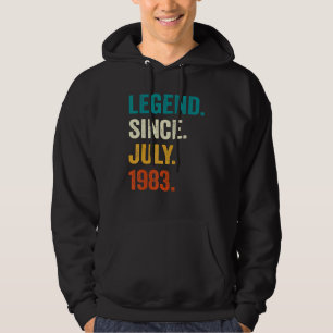 40 Year Old Gift Legend Since July 1983 40th Birth Hoodie