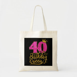 40 Year Old Gifts 40th Birthday Queen Diamond Crow Tote Bag