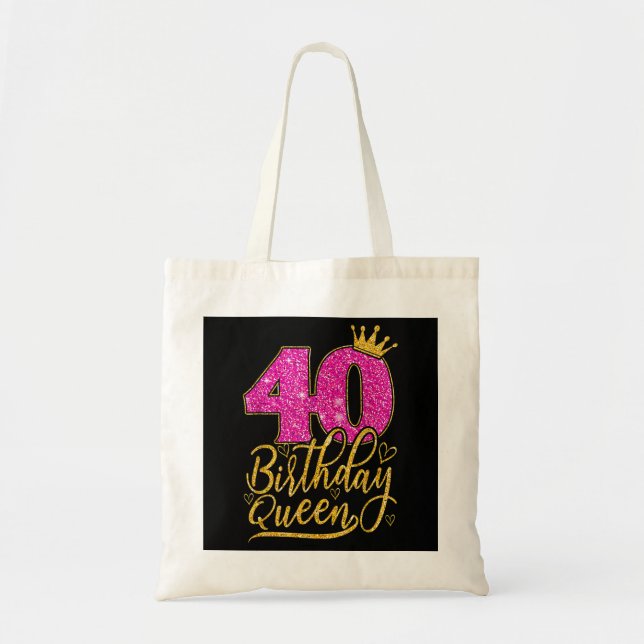 40 Year Old Gifts 40th Birthday Queen Diamond Crow Tote Bag (Front)